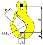 Clevis self locking hook - CLC type